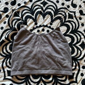 grey spaghetti strap tank top